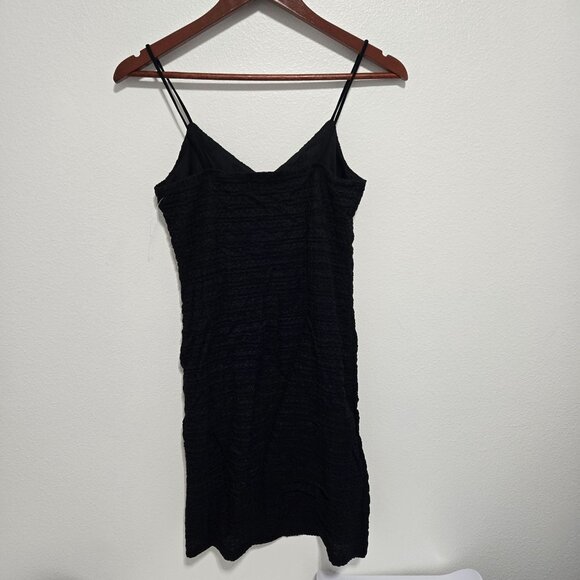 No Comment Textured Mini Dress with Bow Tie in Black - Size Medium - Picture 6 of 8